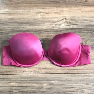 Victorias Secret pink strapless push up bra